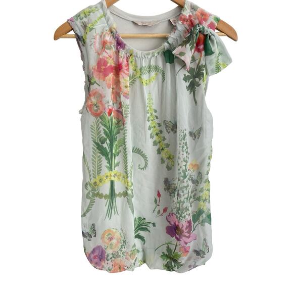 Ted Baker Fairy Top Womens Medium Blouse Floral Artsy Whimsy Soft Romance - Picture 3 of 15